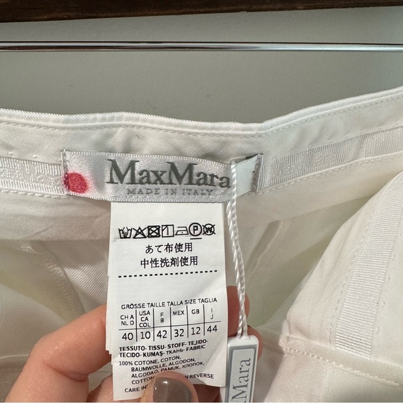NWT MaxMara Lucas Optical White Long Trouser Size 10 - Picture 8 of 11